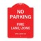 Signmission Princeton New Jersey No Parking Fire Lane Zone, Red & White Aluminum Sign, 18" x 24", RW-1824-23273 A-DES-RW-1824-23273 - alternate 1